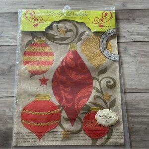 Burlap Boutique Collection Garden Flag Christmas Ornaments Brand New